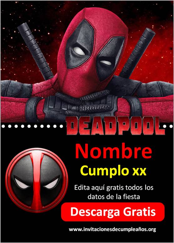 Invitaciones de Deadpool