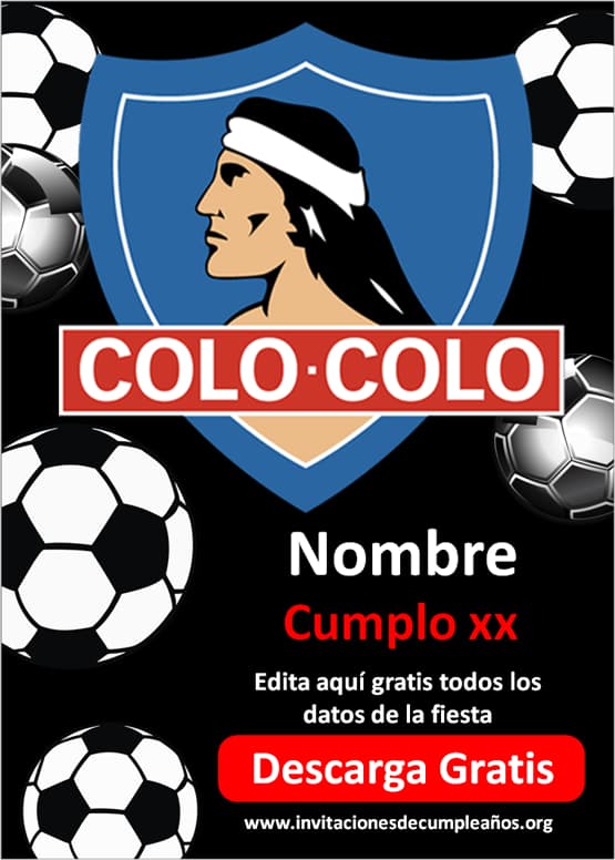 invitaciones de colo colo para editar gratis