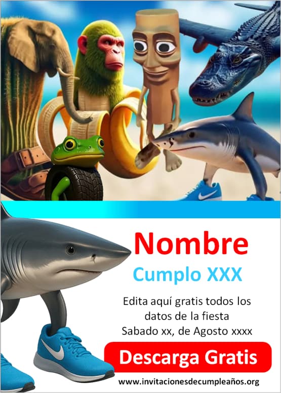 Invitacion De Cumple De Tralalero Tralala