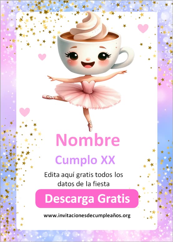 Invitacion digital de Bailarina Capuchina 
