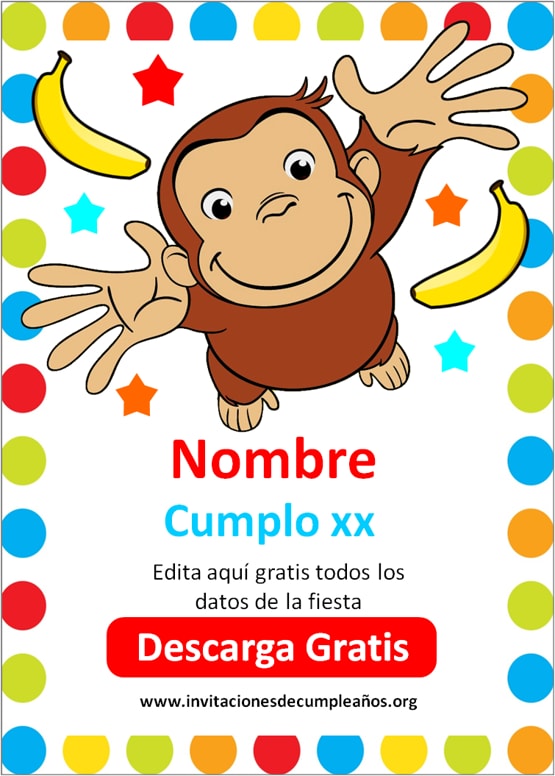 invitaciones Jorge el Curioso gratis