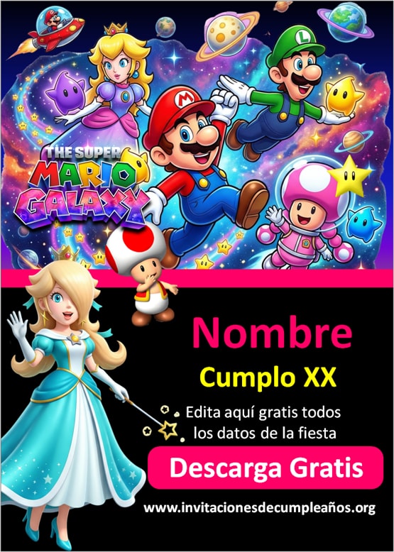 GRATIS Invitaciones Mario Bros Whatsapp