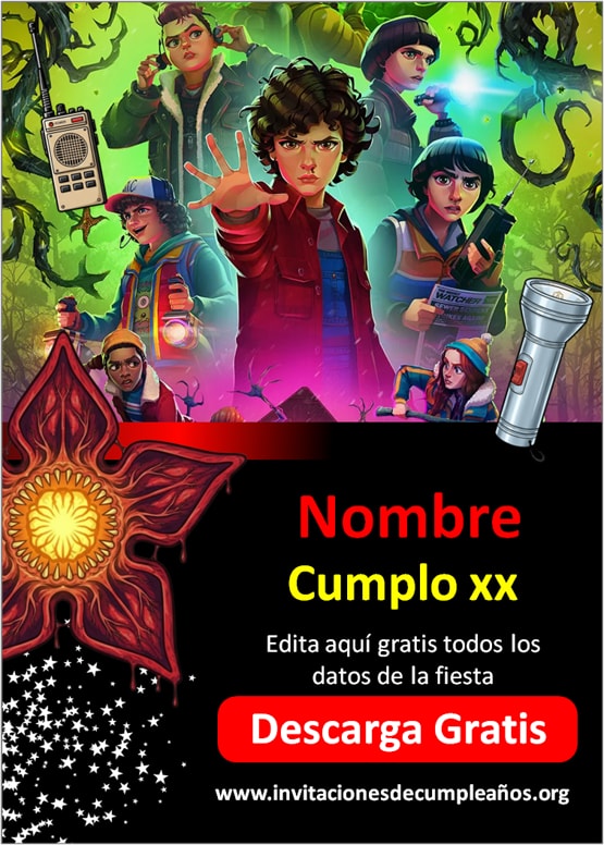 invitaciones Stranger Things gratis