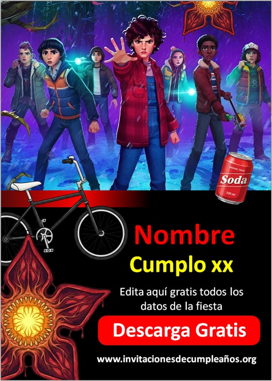 invitaciones Stranger Things para WhatsApp