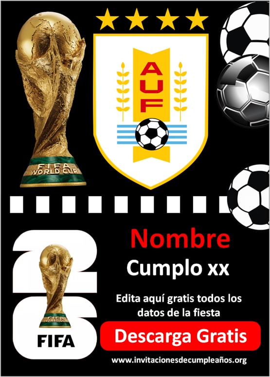 invitaciones Mundial 2026 fiesta temática fútbol