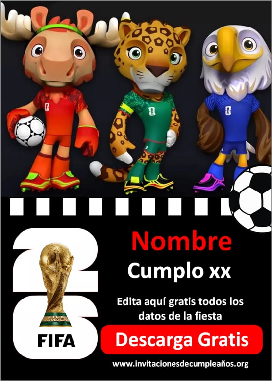 invitaciones Mundial 2026 para imprimir pdf