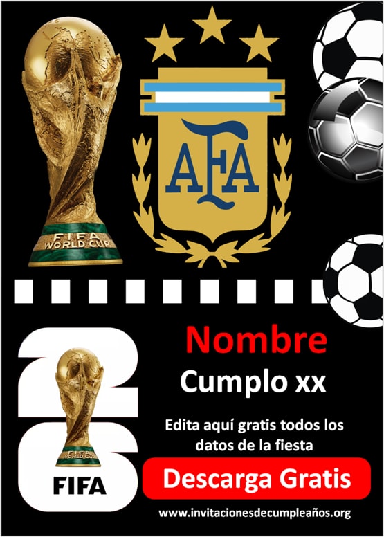 invitaciones de futbol del mundial 2026 Argentina