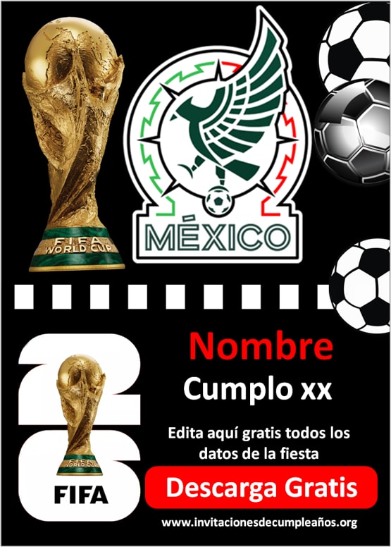 invitaciones Mundial 2026 digitales gratis Mexico