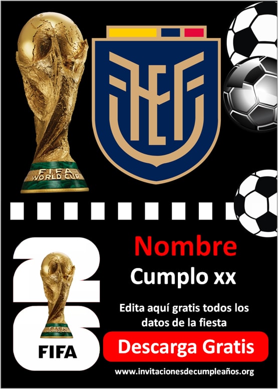 invitaciones Mundial 2026 diseño editable gratis