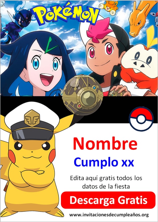 invitaciones Pokémon Horizontes gratis