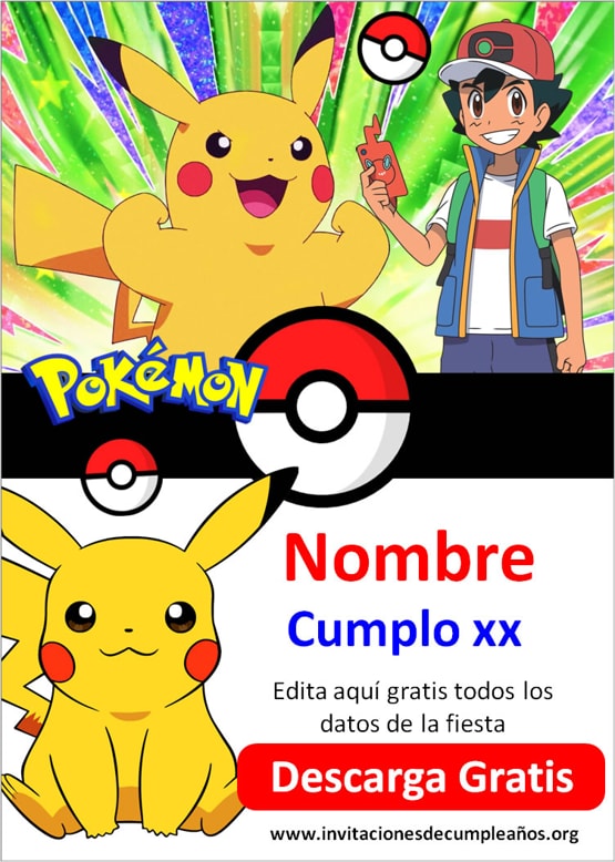 invitaciones Pokémon Journeys: The Series gratis