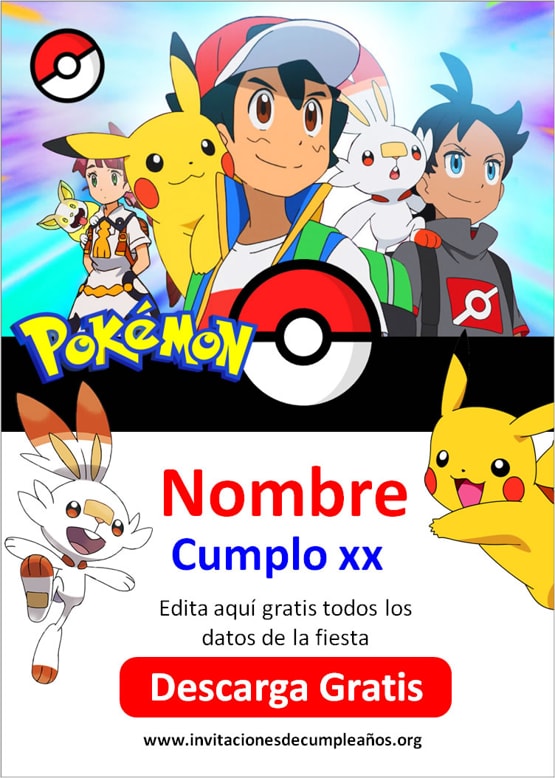 invitaciones Pokémon Viajes para WhatsApp