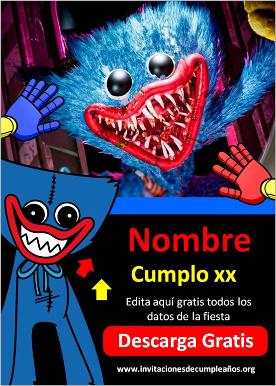 invitaciones Poppy Playtime 5 digitales gratis español