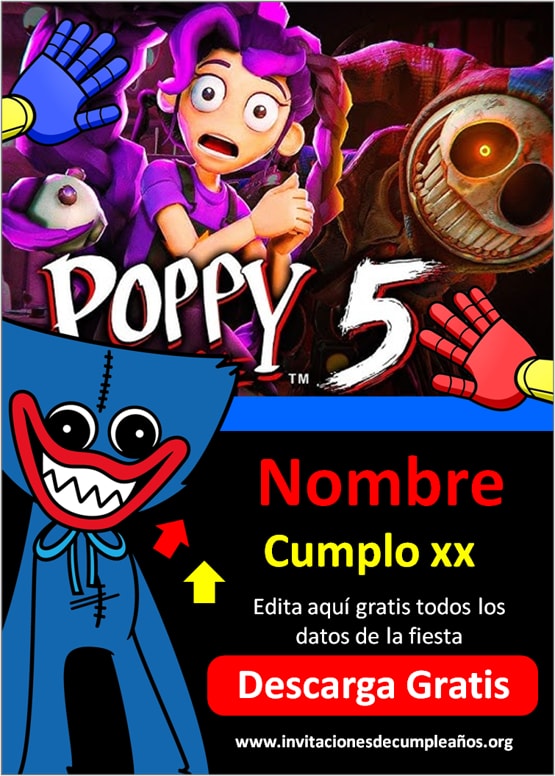 invitaciones Poppy Playtime 5 gratis
