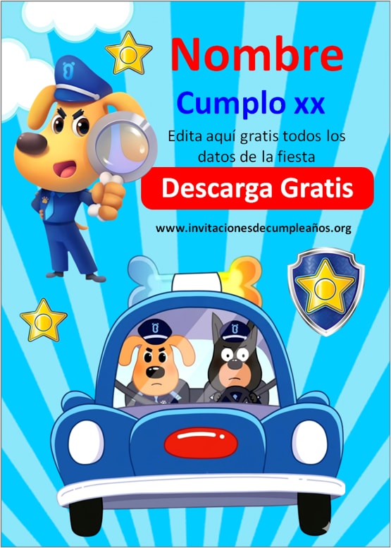 invitaciones Sheriff Labrador gratis