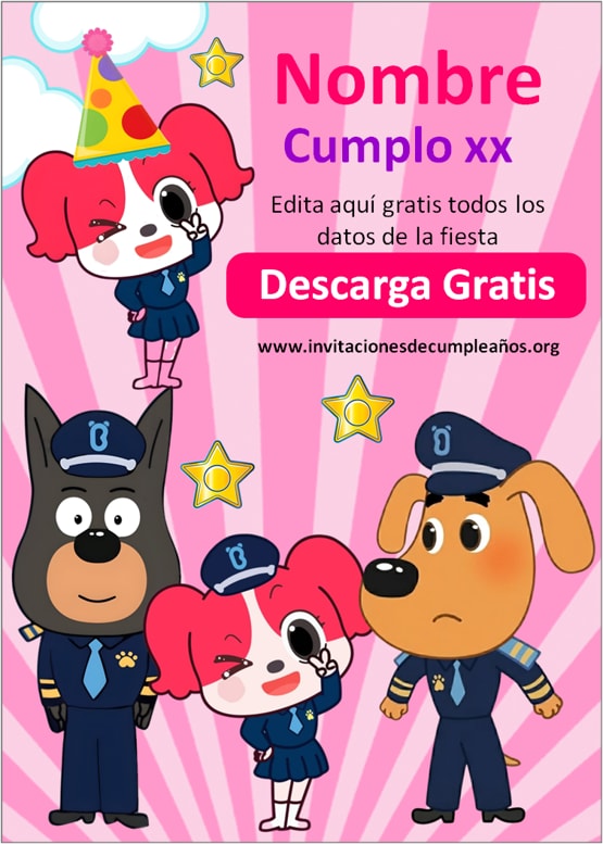 invitaciones Sheriff Labrador digitales