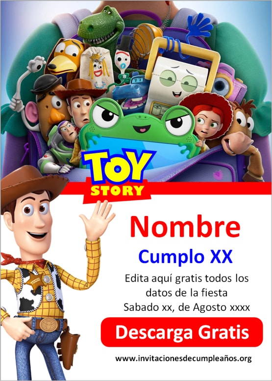invitaciones Toy Story 5 gratis