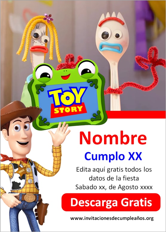 invitaciones Toy Story 5 editables gratis canva